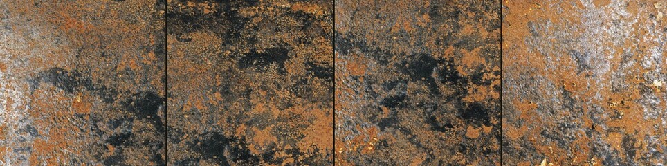 Grunge rusty dark metal background texture or backdrop, large size banner