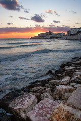 Vieste, sunrise over the Adriatic sea,