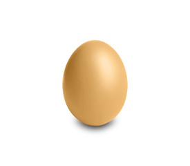 Golden egg on white background. Creative design