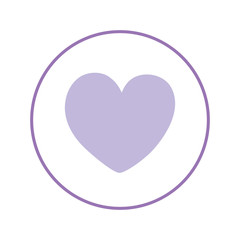 Heart inside circle icon vector design