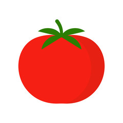 Ripe tomato icon, isolated vegetables on white background.