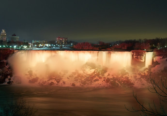 Niagara falls night lights