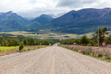 Fototapeta na wymiar View of mountains of Carretera Austral Route - Coyhaique, Aysén, Chile