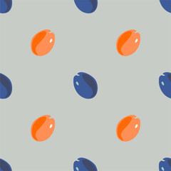 Seamless pattern with plums