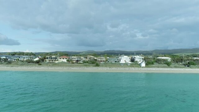 Melbourn coastline by drone featuring the clear Australian ocean