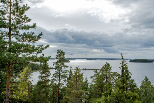 Finnland, Linnansaari Nationalpark, Wanderung im Linnansaari Nationalpark. Erreichbar mit dem Boot von Oravi aus., Aussicht &uuml;ber den Nationalpark