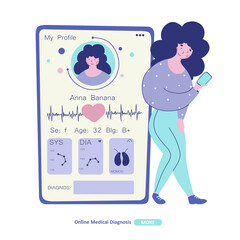 Flat medical diagnosis mobile application for device design.