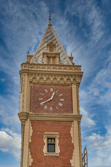 Fototapeta na wymiar Brick Clock Tower in San Francisco Building