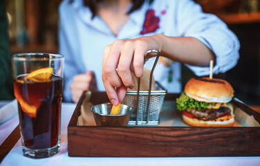 Breakfast in a cafe, close up photo. Food, lifestyle concept