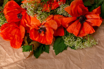 bouquet of orange flowers poppies