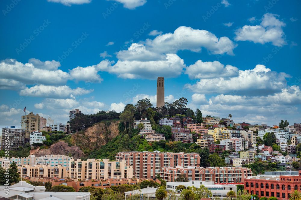 Sticker View of San Francisco Skyline with famous towers