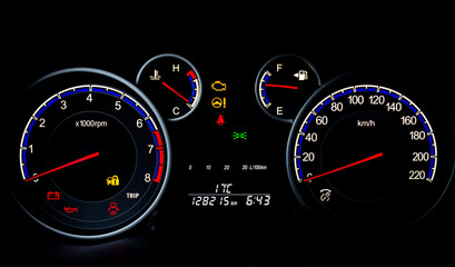 Fototapeta premium Speedometer on car dashboard