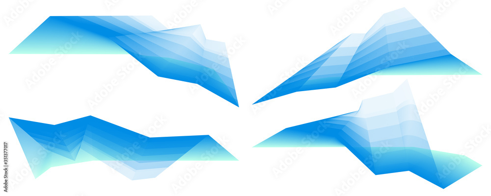 Poster abstract translucent geometric shapes with acute angles
