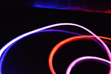 Red and blue light wire, a light guide wire with different light transmission, light spectrum, and...