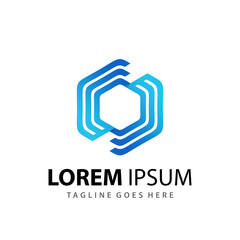 Abstract Tech Hexagon Company Logo Design Template Premium Vector