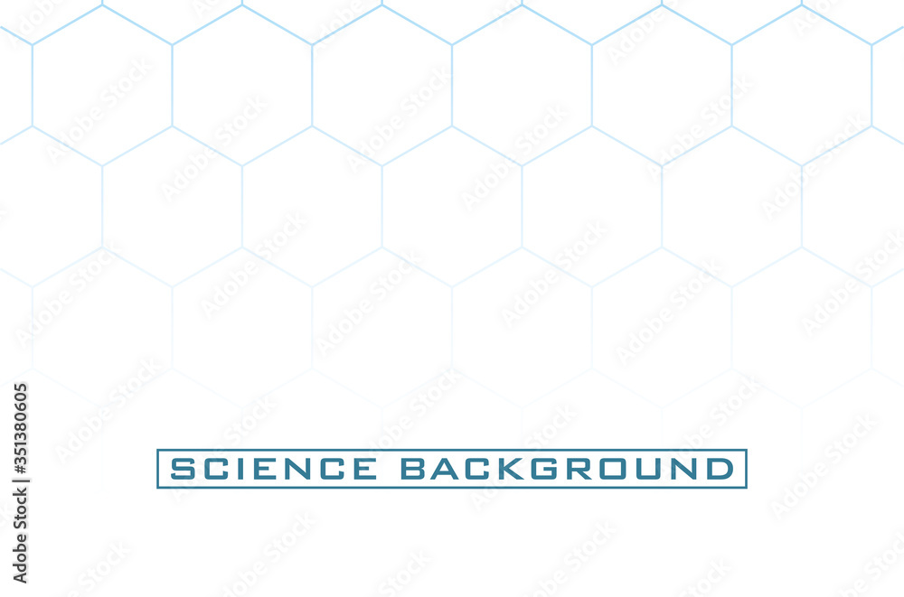 Wall mural white science background with lines structures