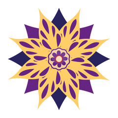 Isolated colored mandala