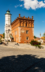 Obraz premium Sandomierz city landscape - historical Polish city - beautiful shots in perspective