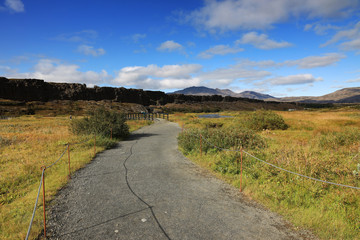 Summer landscape in Pingvellir National Park, Iceland, Europe