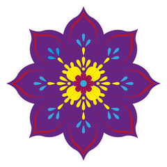 Isolated colored mandala
