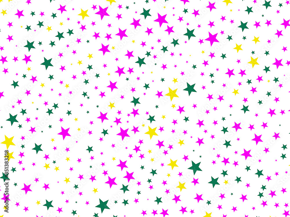 Poster White background texture with multicolored large and small asterisks