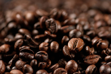 Coffee beans close-up macro shot