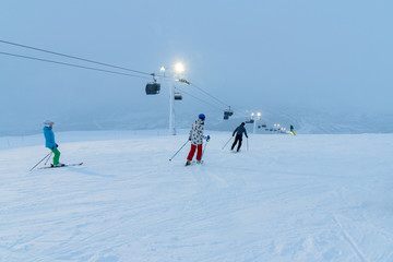 Russia, Murmansk region, Big Wood ski resort Kirovsk.