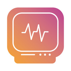 cardiology ekg machine gradient silhouette style