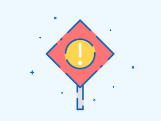 Caution or attention flat vector, communication illustration design concept. Design for logo, presentation, infographic, banner etc.