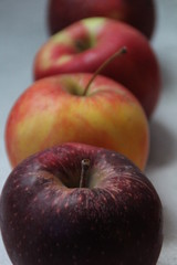 red apples on a blue background