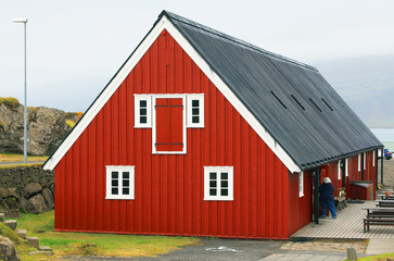 Traditional icelandic wooden house in Iceland, Europe