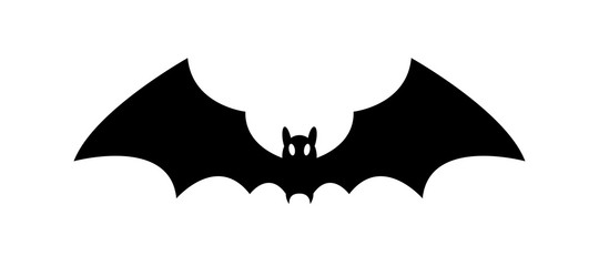 A bat silhouette simple black isolated illustration Halloween icon