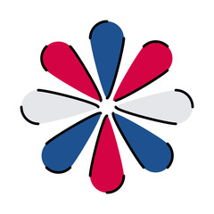 Fototapeta premium France flower line and fill style icon vector design