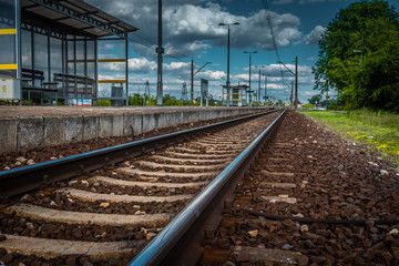 Fototapeta na wymiar Dworzec kolejowy w miejscowości Kanie