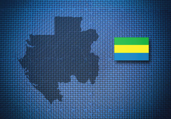 Map and flag of Gabon, 3D illustration