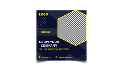 grow your company social media square post flyer template