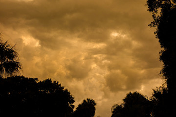 golden sunset storm clouds