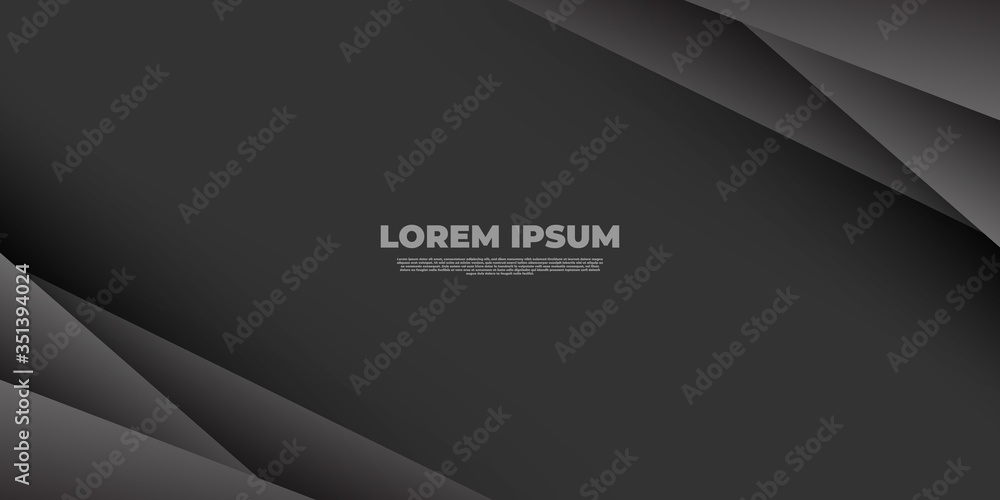 Poster modern abstract background with gradations of black and grey and memphis elements and diagonal lines