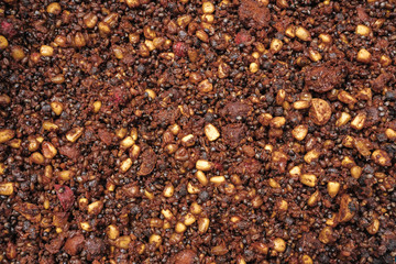 Bait for fish with corn. Background
