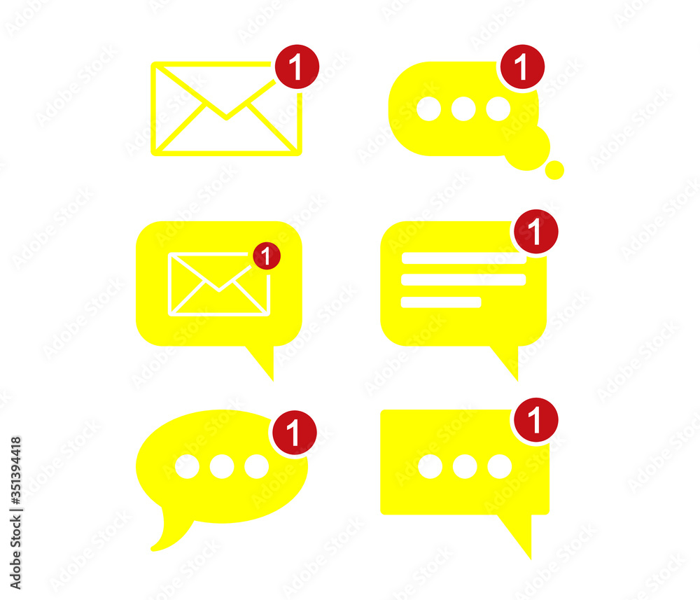 Poster new message and text notification. email notification communication concept flat vector. isolated on