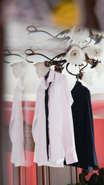 Men's black jacket on a wedding day.