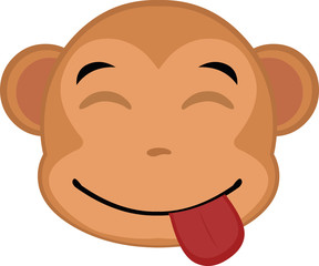 Vector ilustracon of a monkey's face cartoon