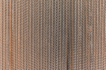 Macro detail of the corrugated cardboard sheets.