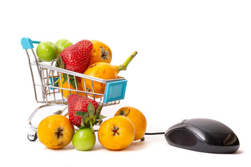 Internet shopping for food-themed visual concept