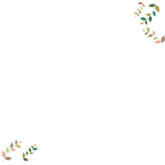 Flowers and leaves banner - white background