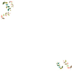 Flowers and leaves banner - white background