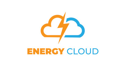 Illustration ENERGY LOGOS with modern concept, Energy, and the cloud can also be used powerful logos - electric logos - lightning icon, industry symbol with orange and blue colors, vector EPS 10