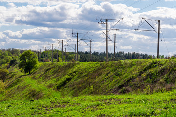 Fototapeta premium High voltage railway wires
