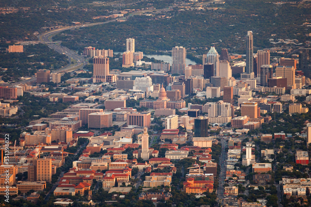 Wall mural Austin Texas Aerial 2011