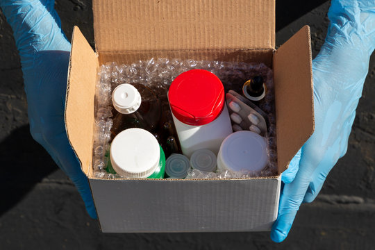 Box Of Medicine As A Pharmacy Delivery